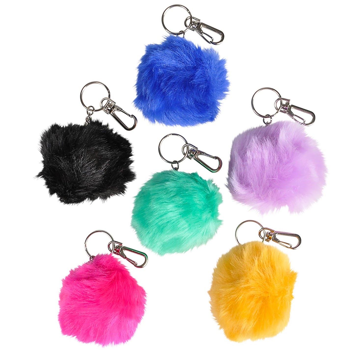 Pom Pom Keychains - 12 Count