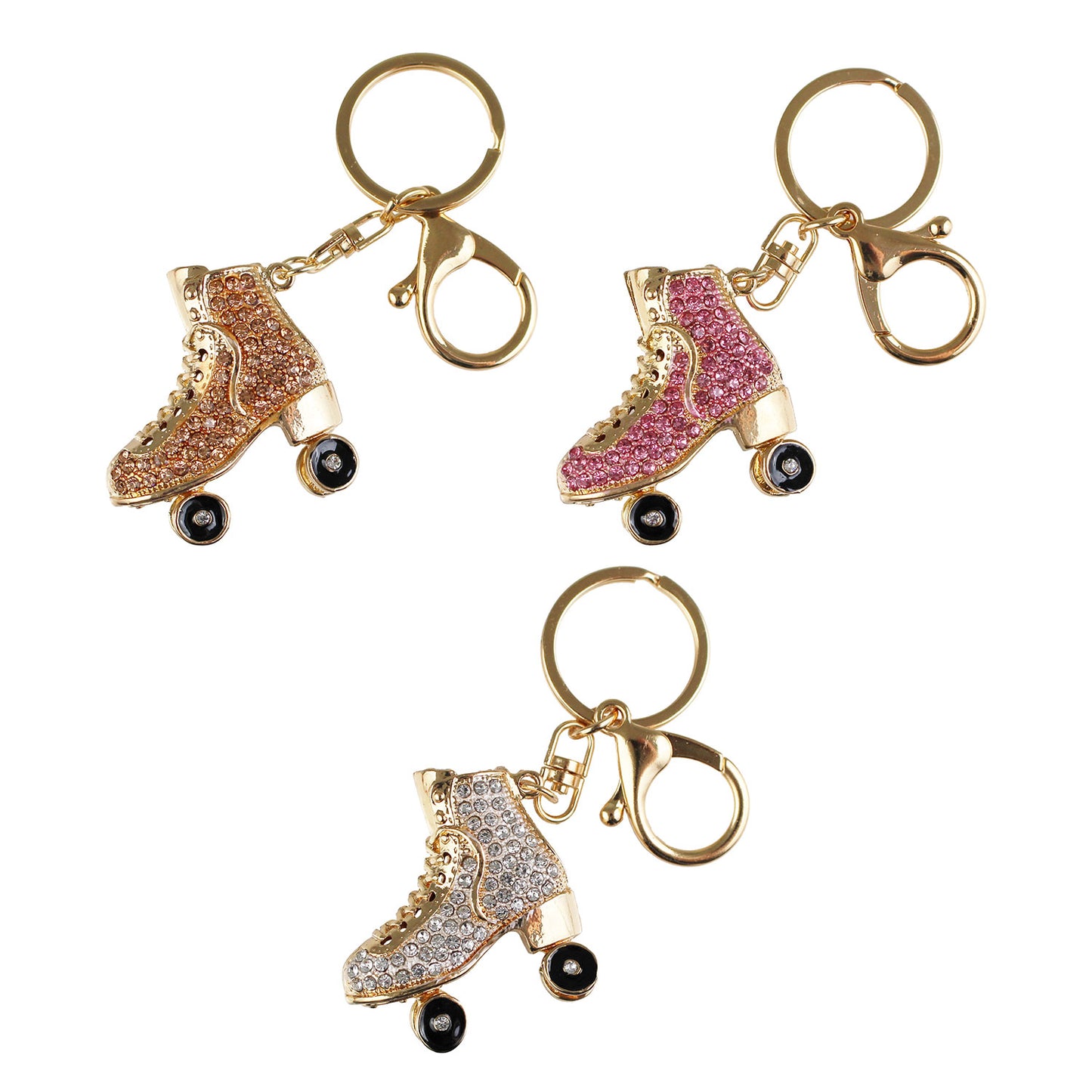 Roller Skate Rhinestone Keychain