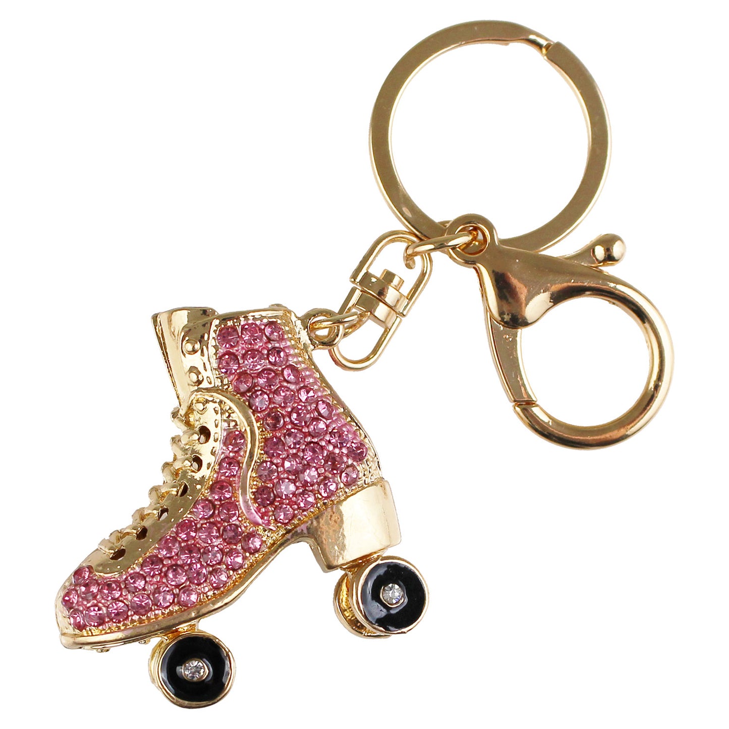 Roller Skate Rhinestone Keychain