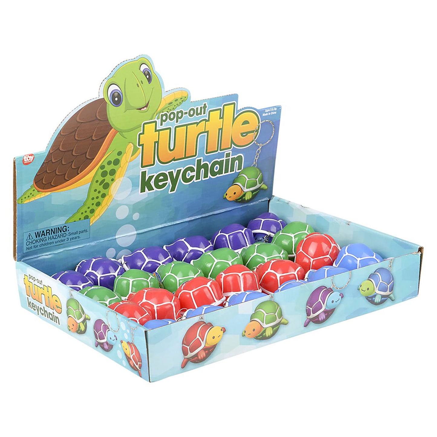 Pop Out Turtle Keychains - 24 Count