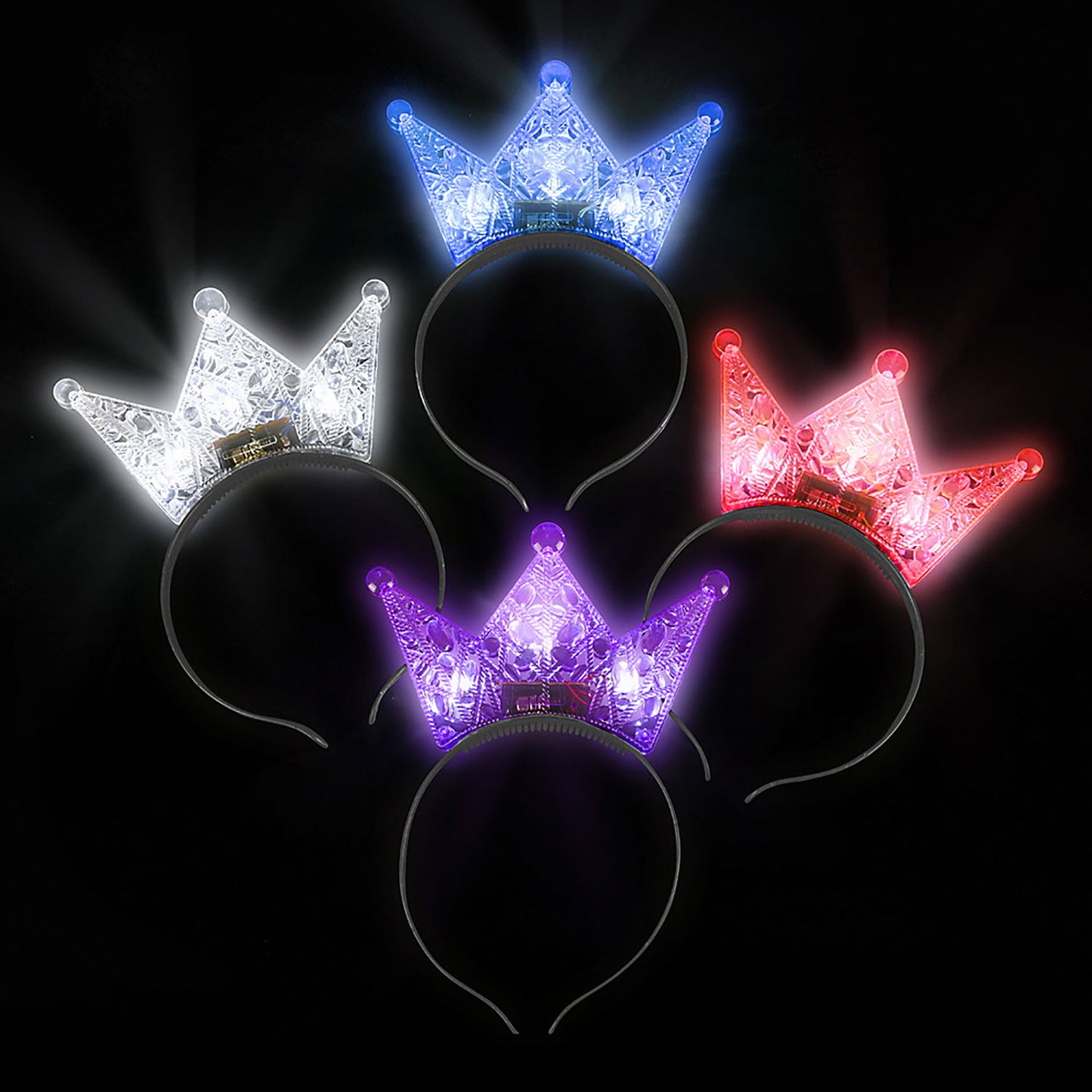 Flashing Crown Headbands - 12 Count