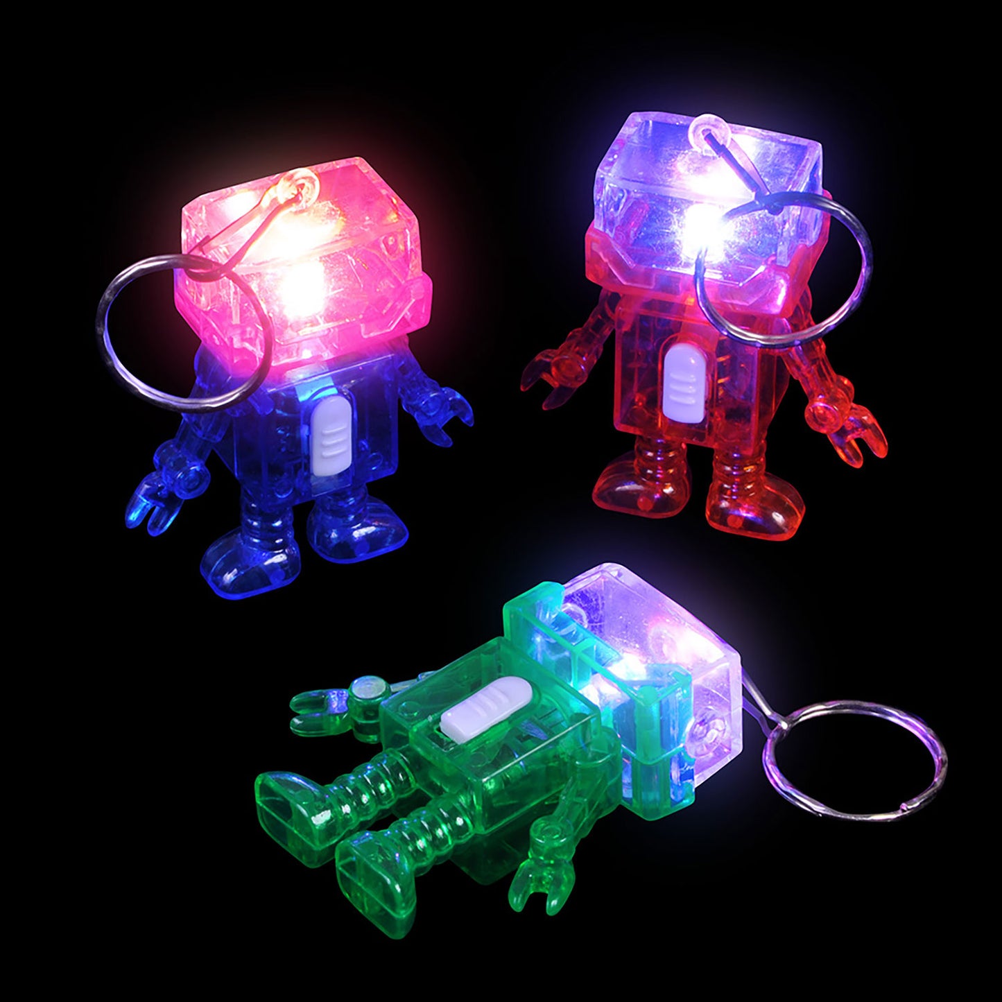Light Up Robot Keychains - 12 Count