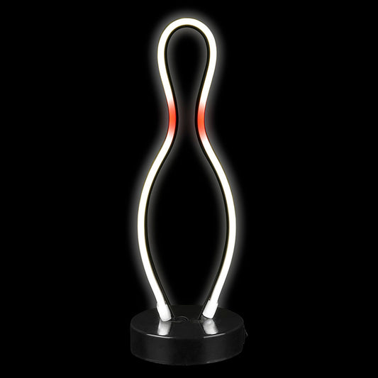 Led Neon Bowling Pin Table Lamp (Batteries Not Included) - 12 Inch