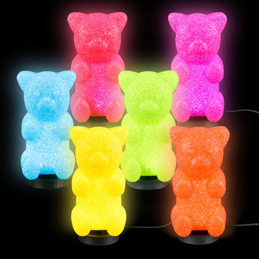Sparkle Gummie Bear Lamp - 10 Inch - Assorted Colors