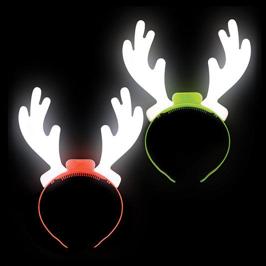Flashing Plastic Antler Headband - Assorted Colors