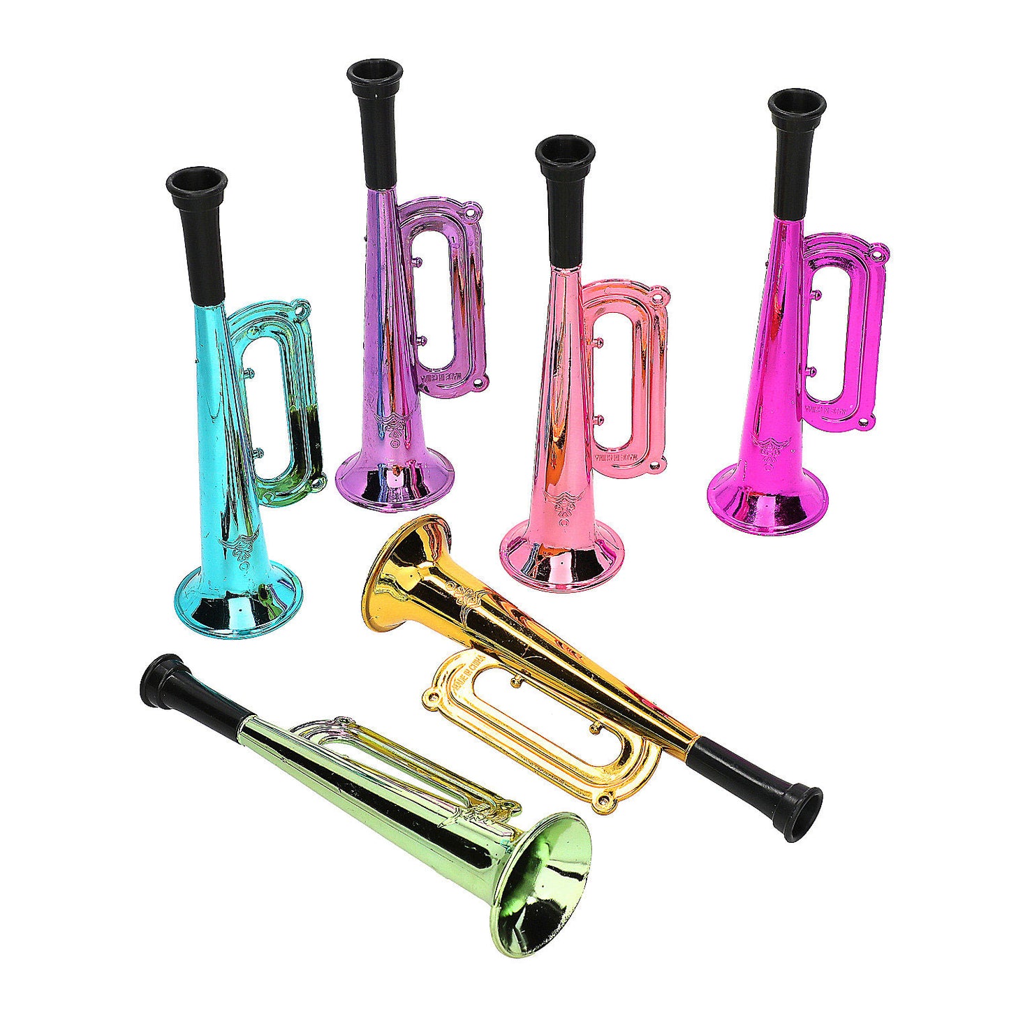 Mini Metallic Trumpets - 12 Count