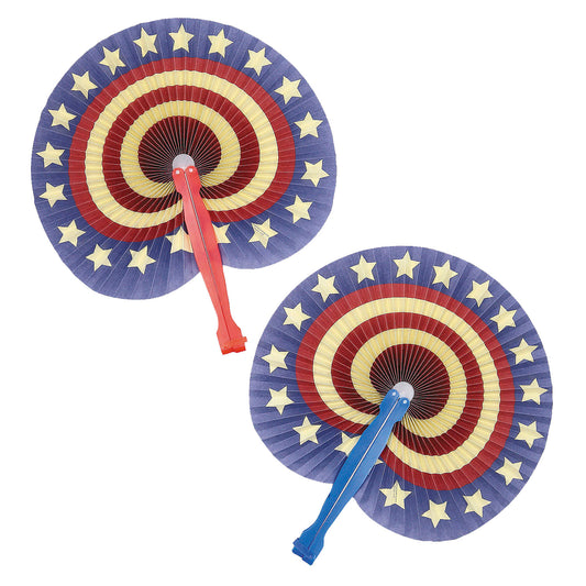 Vintage Americana Folding Fan - 12 Count