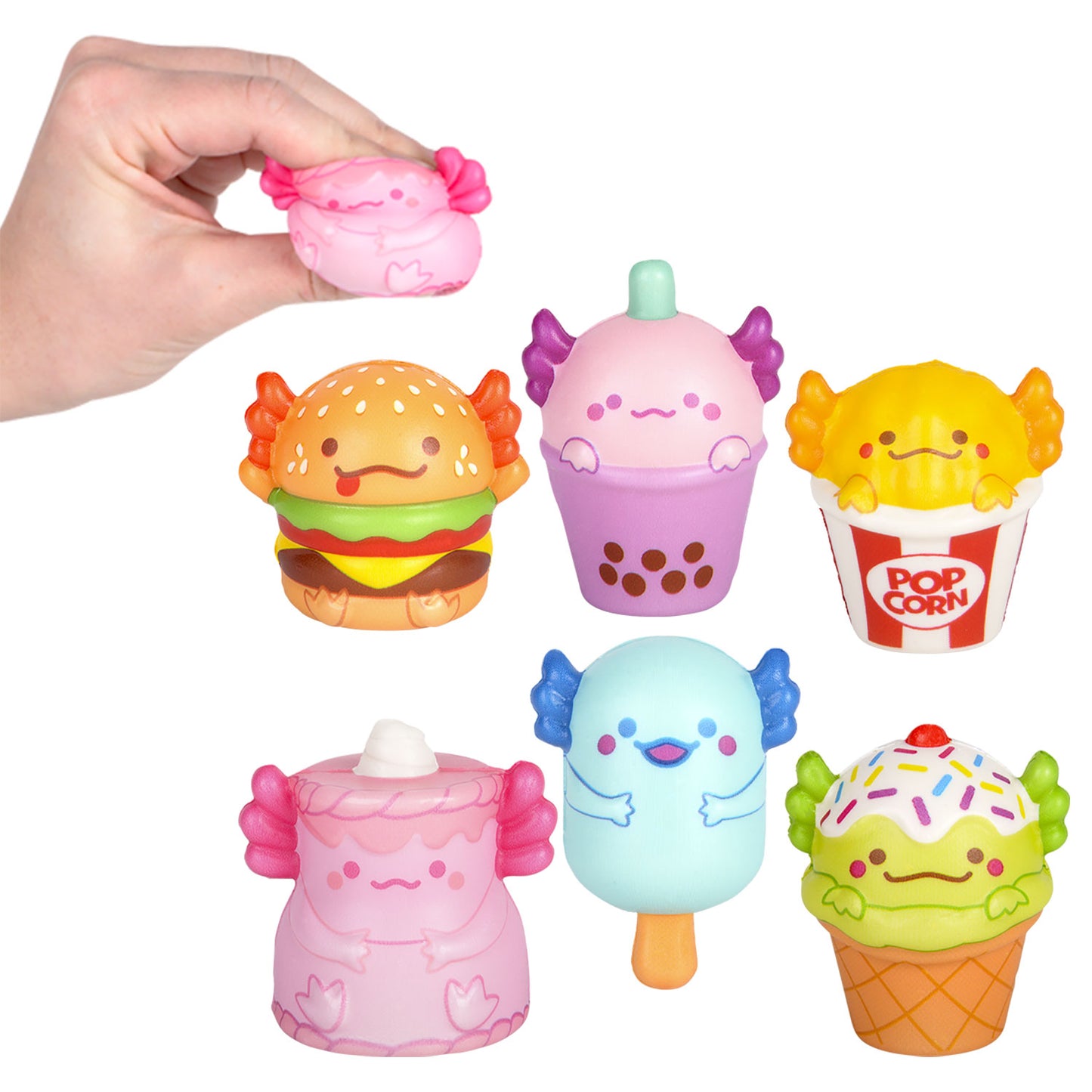 Squish Mini Axolotl Foodie - 2 Inch - 24 Count