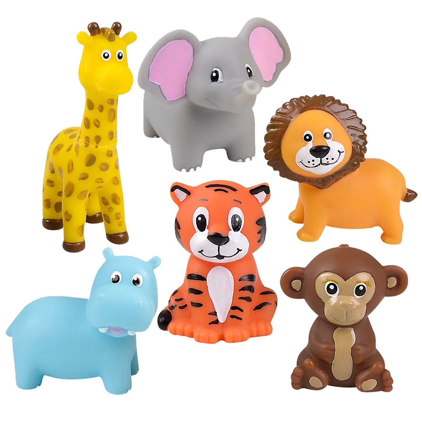 Rubber Zoo Animals - 12 Count