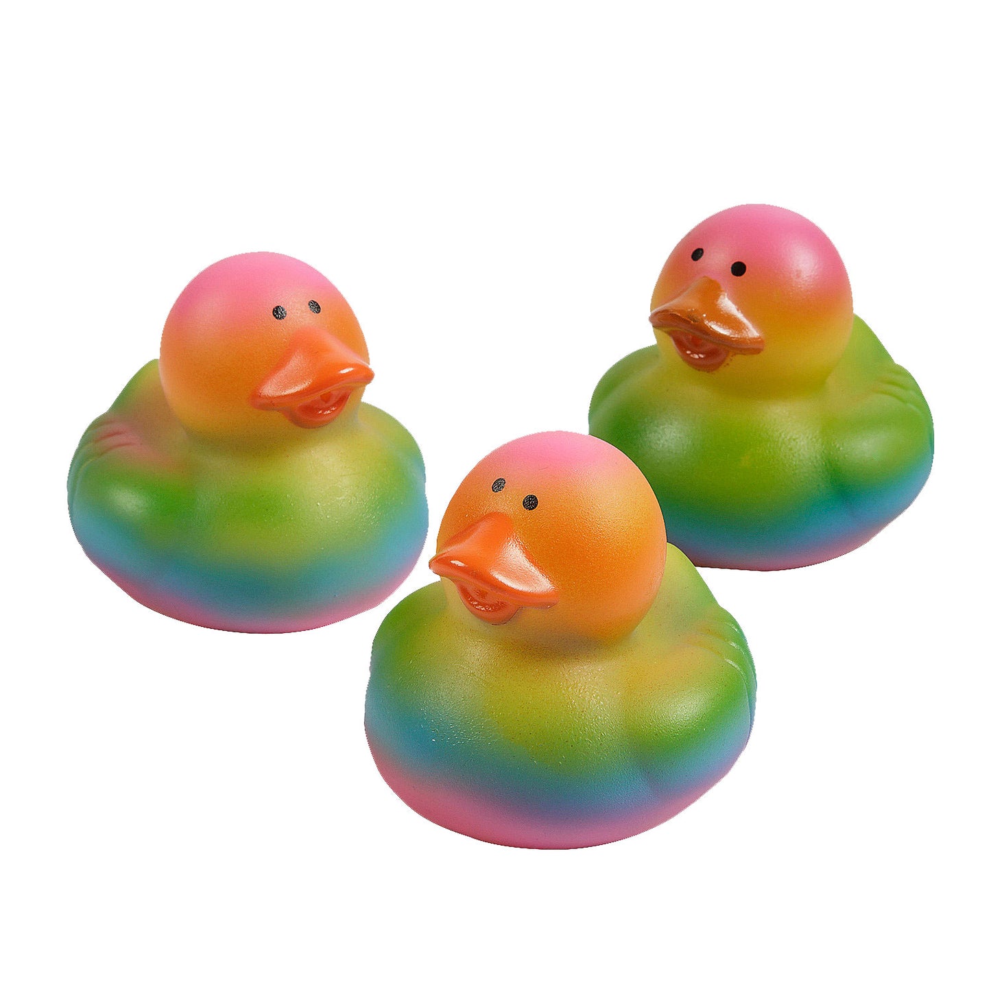 Rainbow Rubber Ducks - 2 Inch - 12 Count