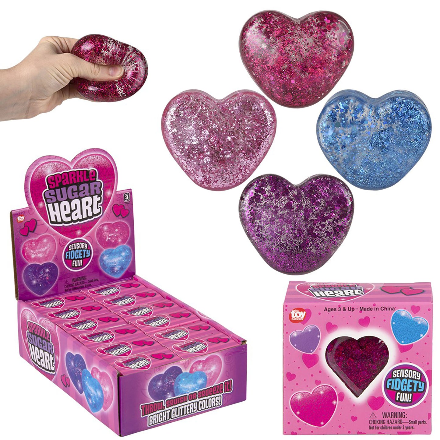 Squishy Sugar Sparkle Heart - 2 3/4 Inch
