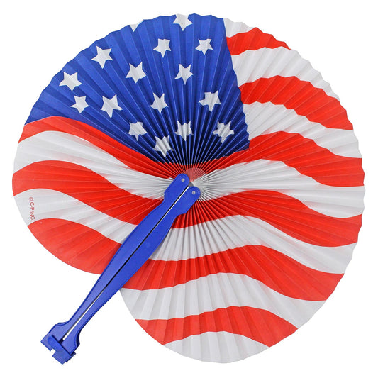 Patriotic Folding Fans - 12 Count