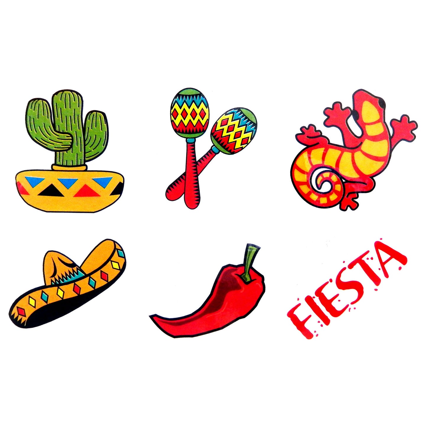 Fiesta Mini Tattoos - 72 Count