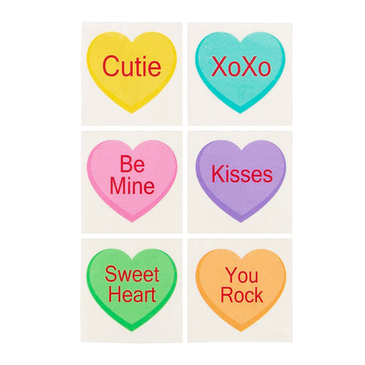 Candy Heart Mini Tattoos - 72 Count