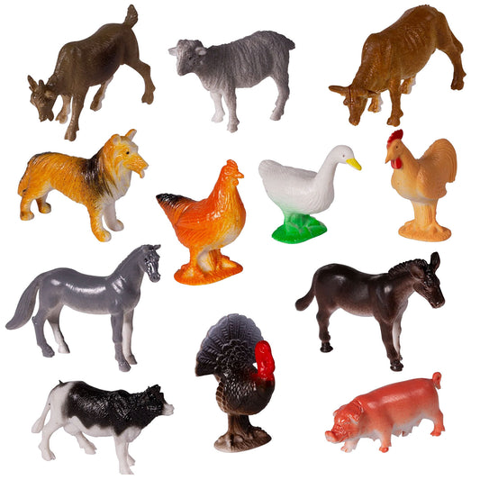 Mini Farm Animals - 12 Count