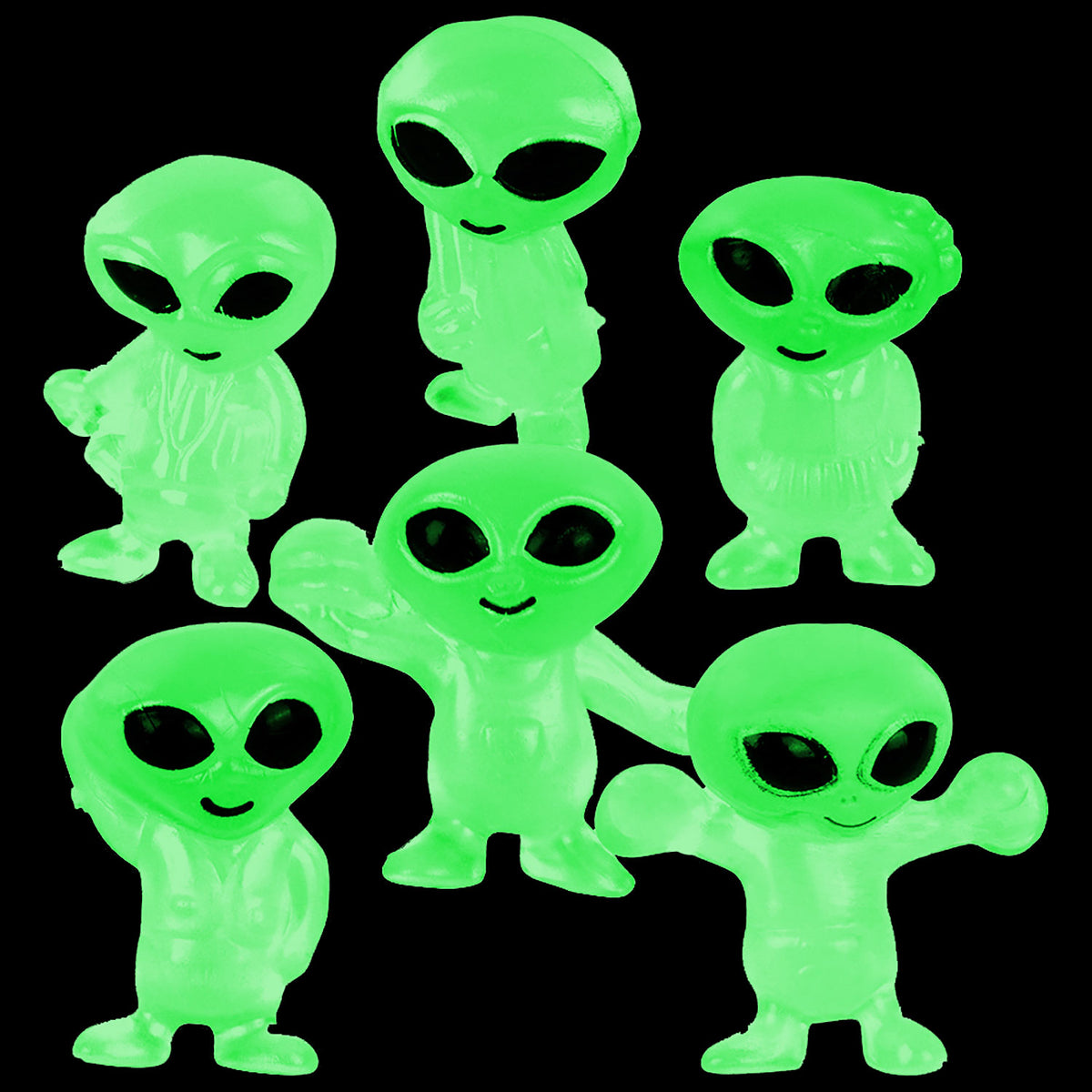Glow In The Dark Mini Aliens - 100 Count