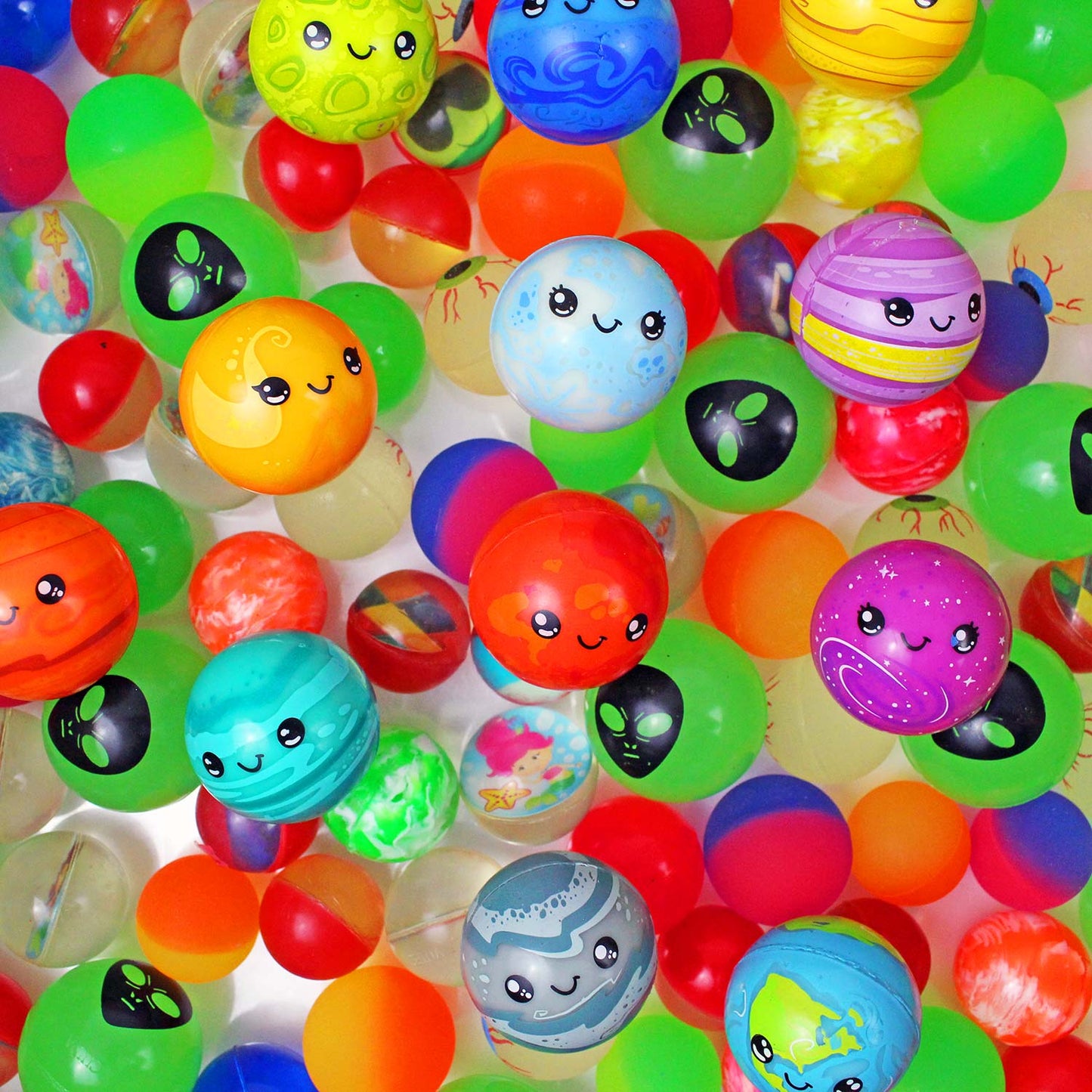 Bouncy Ball Assortment - 1 inch (25mm) to 1 3/4 Inch (44mm) - 120 Piece
