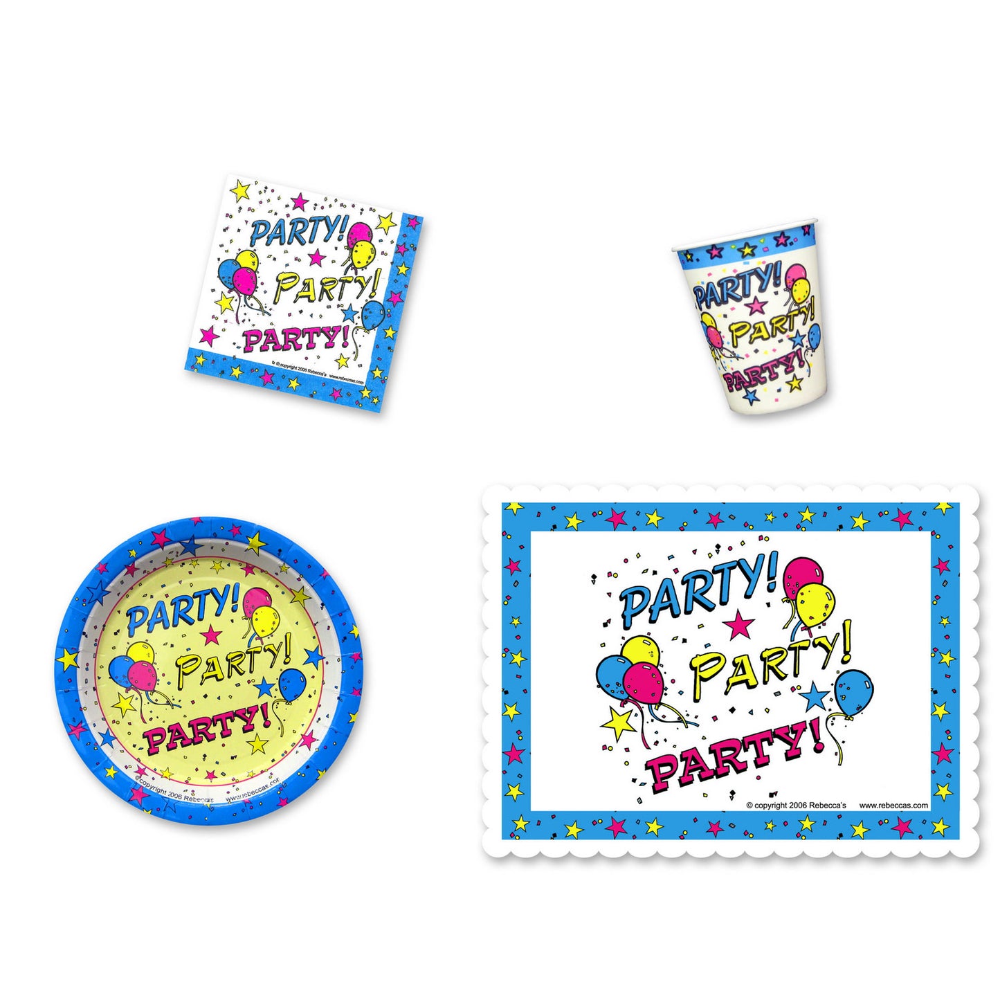 Star Party Place Setting Kit - 7 Inch Plates with Placemats