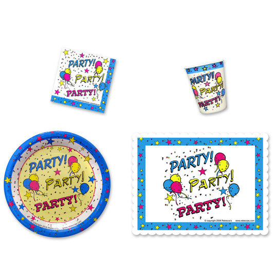 Star Party Place Setting Kit - 9 Inch Plates with Placemats