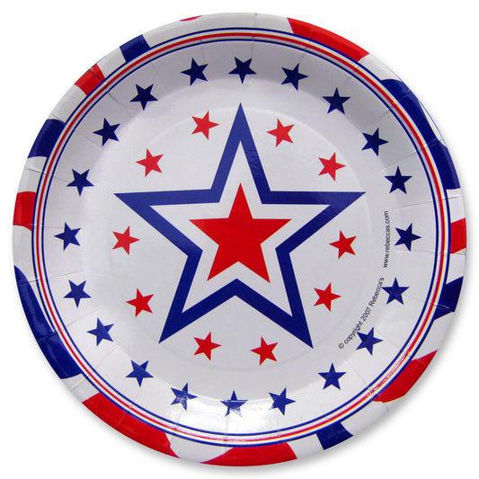 Patriotic Party 9 Inch Plates - 12 Count
