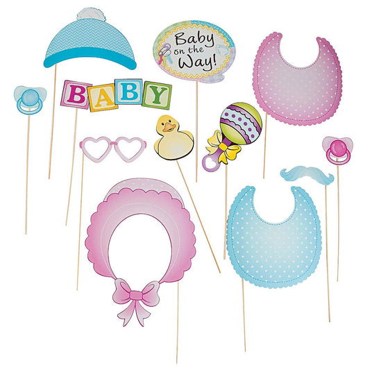 Photo Booth Stick Prop 12 Piece Set - Baby Shower