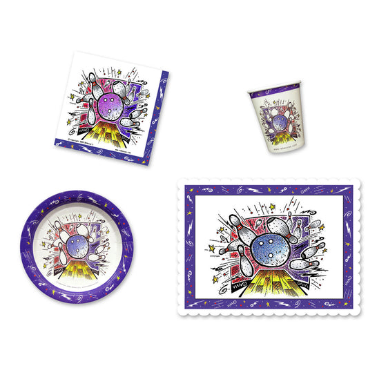 Smash Bowl Party Place Setting Kit - 7 Inch Plates with Placemats