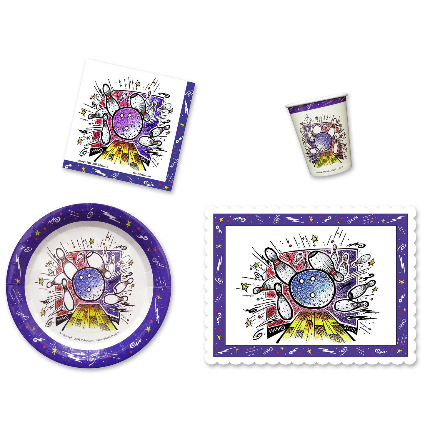 Smash Bowl Party Place Setting Kit - 9 Inch Plates with Placemats