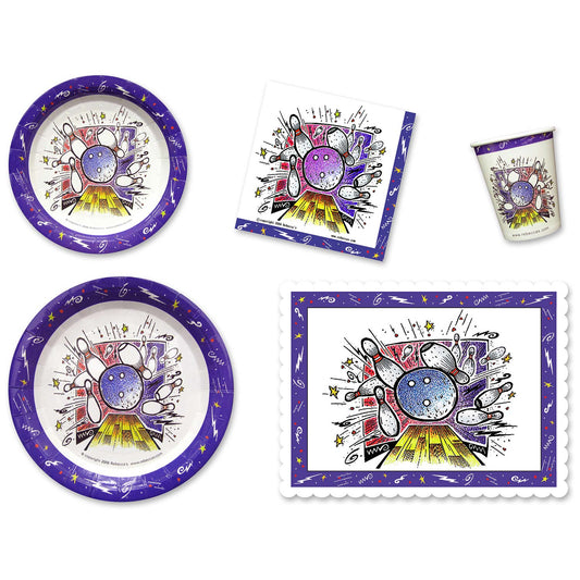 Smash Bowl Party Place Setting Kit - 7 & 9 Inch Plates with Placemats