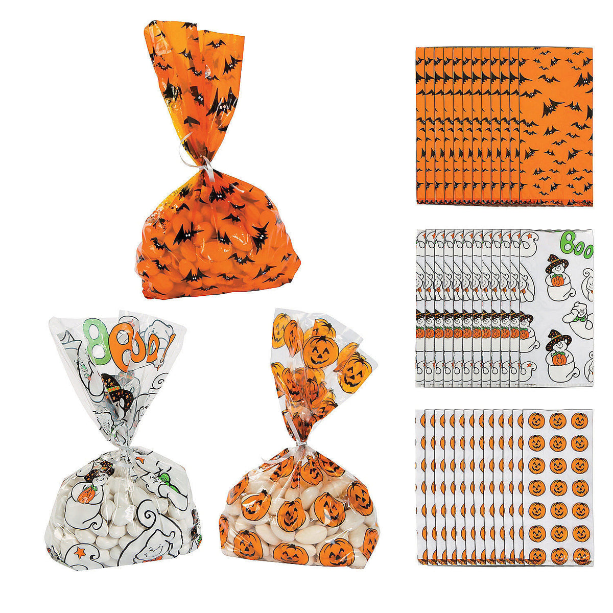 Spooky Halloween Cellophane Bags - 36 Count