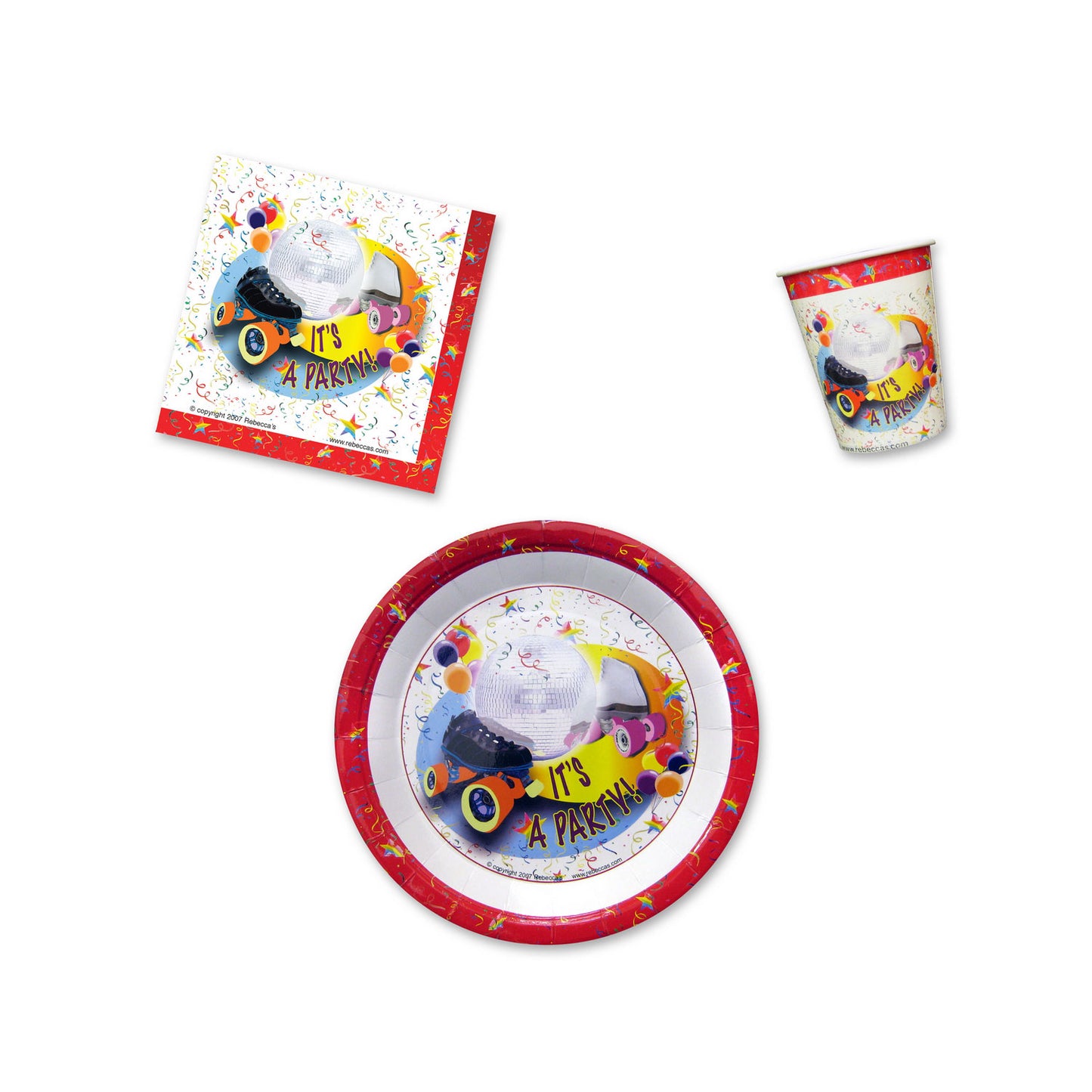 Disco Skate Place Setting Kit - 9 Inch Plates