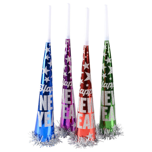 Happy New Year Horns - 17 1/2 Inch - 12 Count