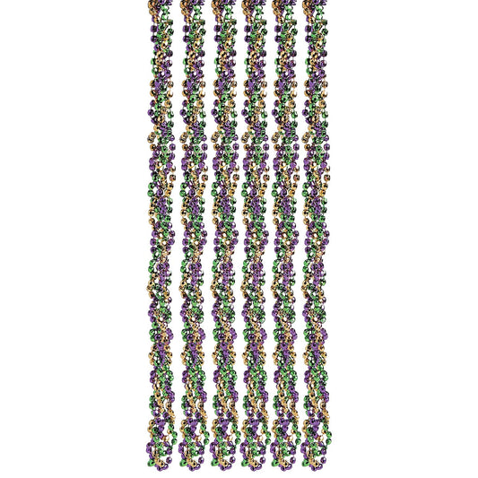 Twisted Mardi Gras Beads - 12 Count