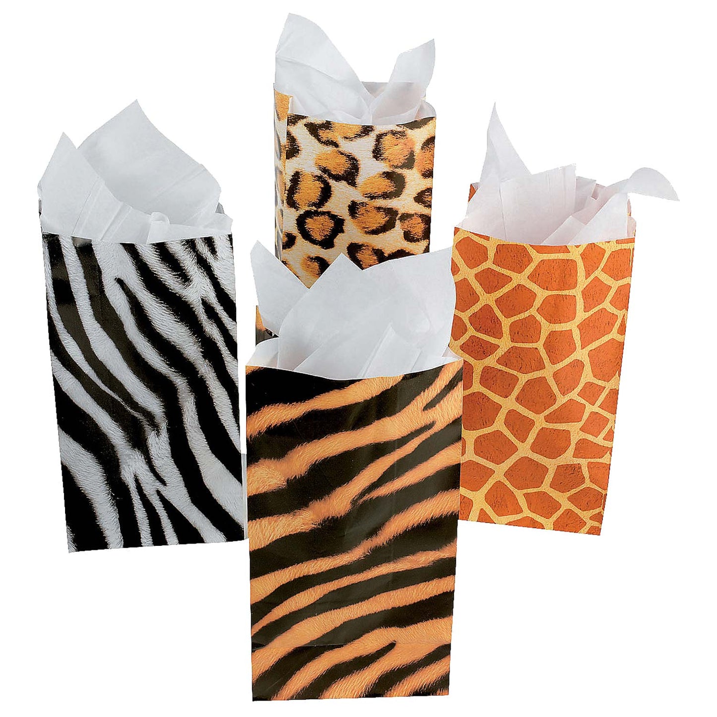 Animal Print Paper Treat Bags - 12 Count