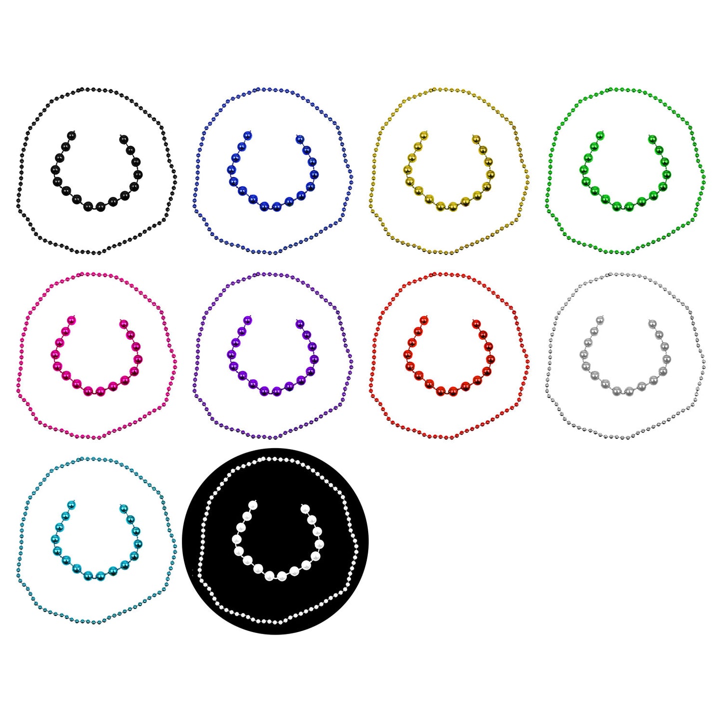 Round Bead Necklaces - 12 Count