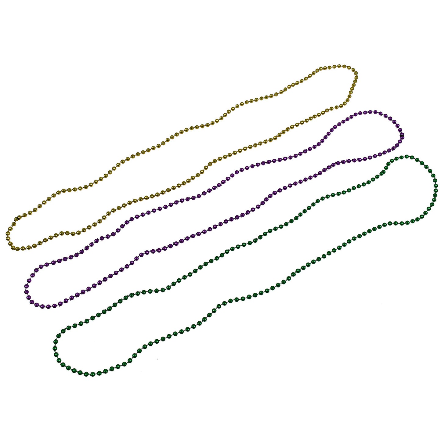 Small Mardi Gras Bead Necklaces - 12 Count