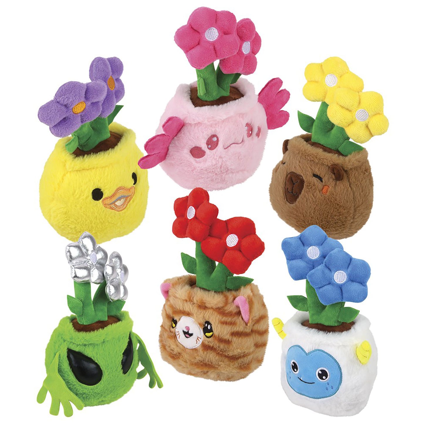 Plush Flower Animal Pot - 7 Inch