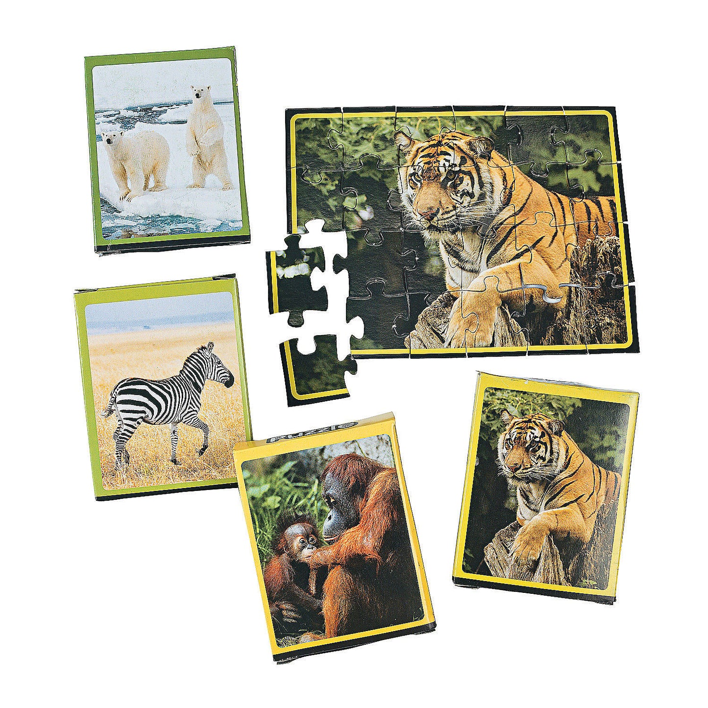 Mini Zoo Animal Jigsaw Puzzles - 12 Count