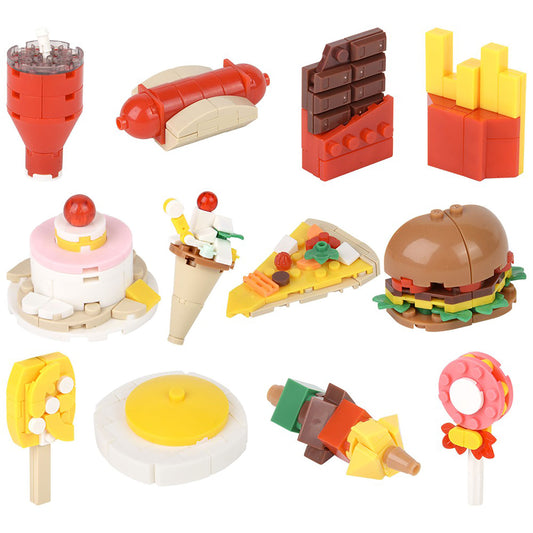 Mini Fast Food Block Sets - 12 Count