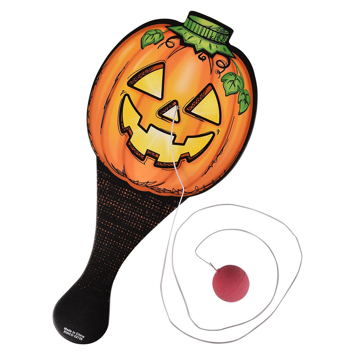 Jack-O-Lantern Paddle Ball - 12 Count