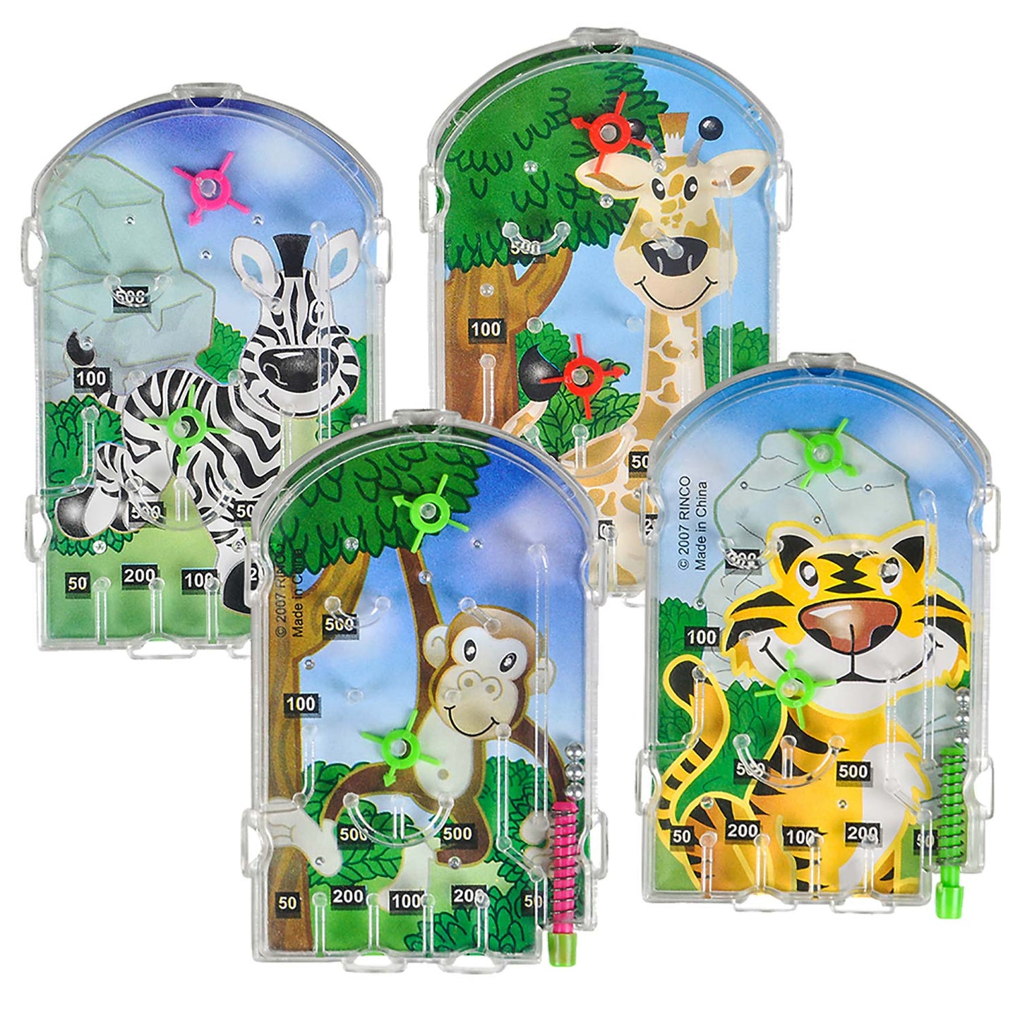 Zoo Animal Pinball Games - 12 Count