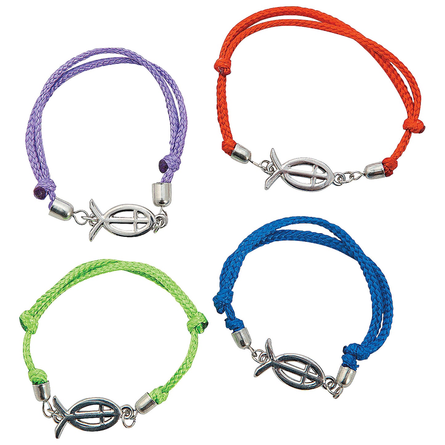 Religious Fish Friendship Bracelets - 12 Count