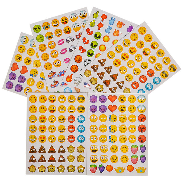 Emoji Stickers Sheets 12 Piece Set