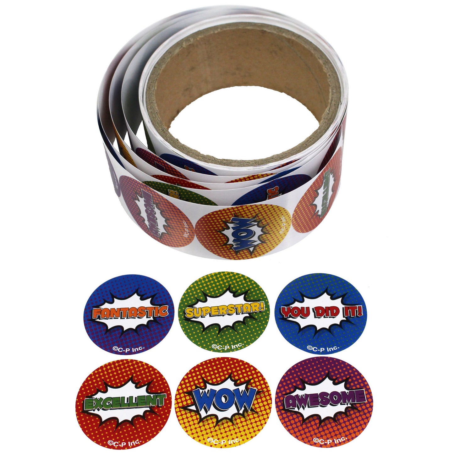 Superhero Stickers Roll - 100 Count