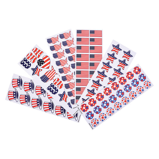 Patriotic Sticker Sheets - 100 Count