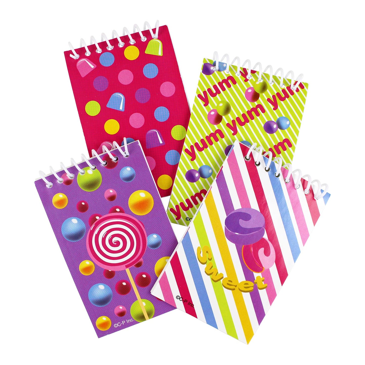 Candy Mini Spiral Notepads - 8 Count