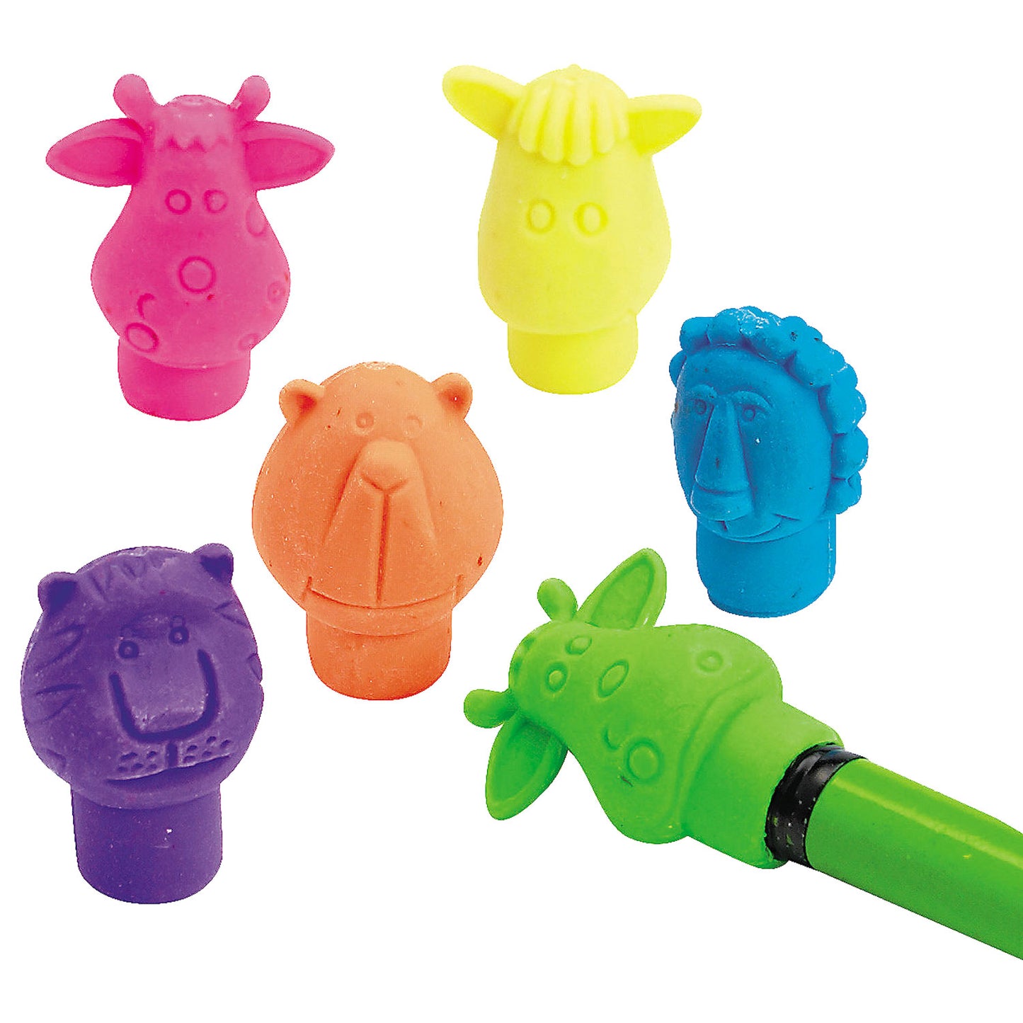 Zoo Animal Pencil Top Erasers - 144 Count