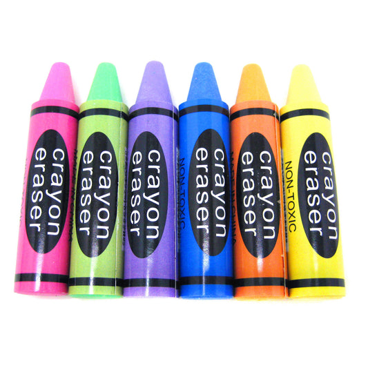 Crayon Shaped Erasers - 36 Count