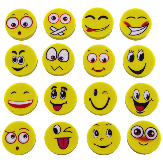 Emoji Erasers - 1 Inch - 72 Count
