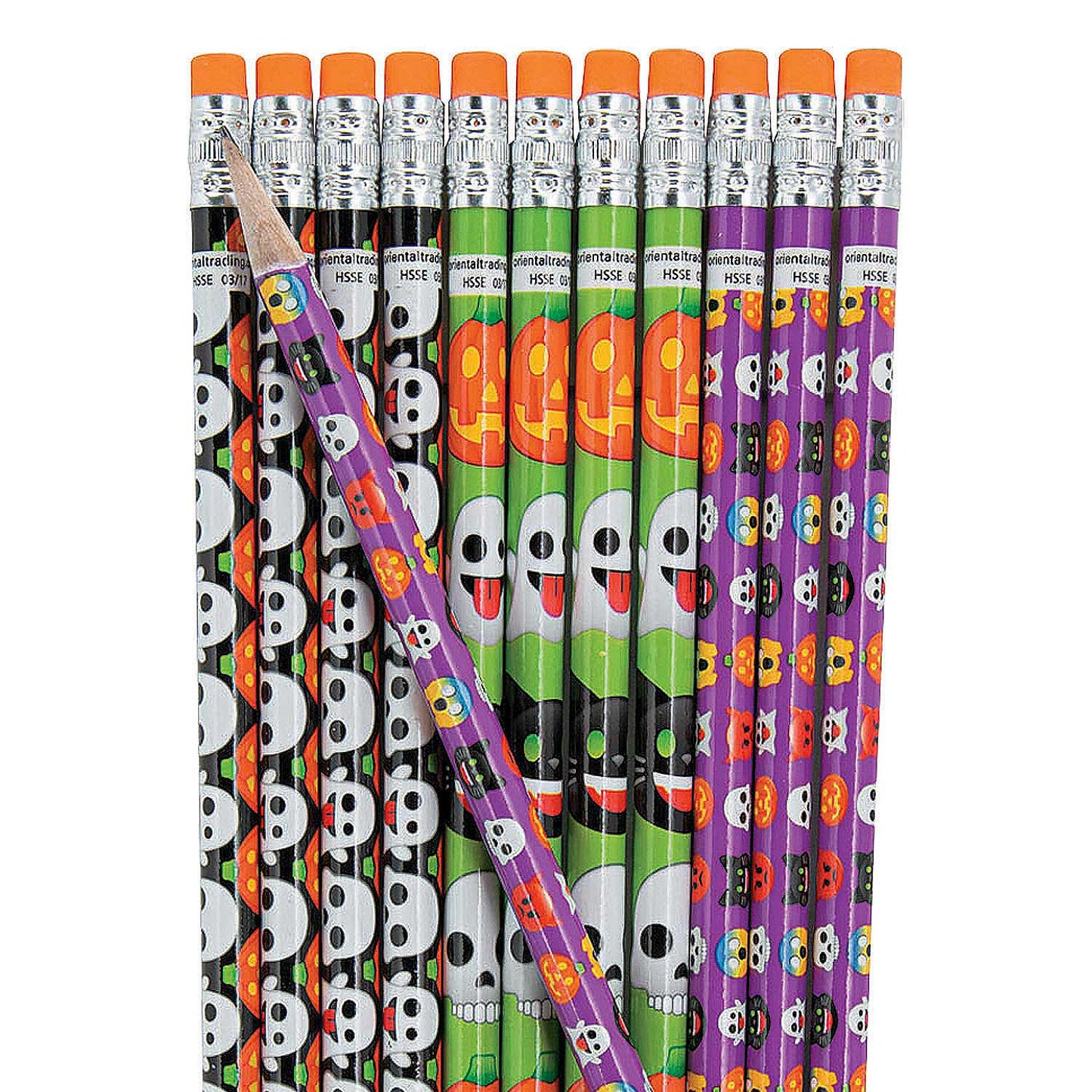Halloween Emoji Pencils - 12 Count