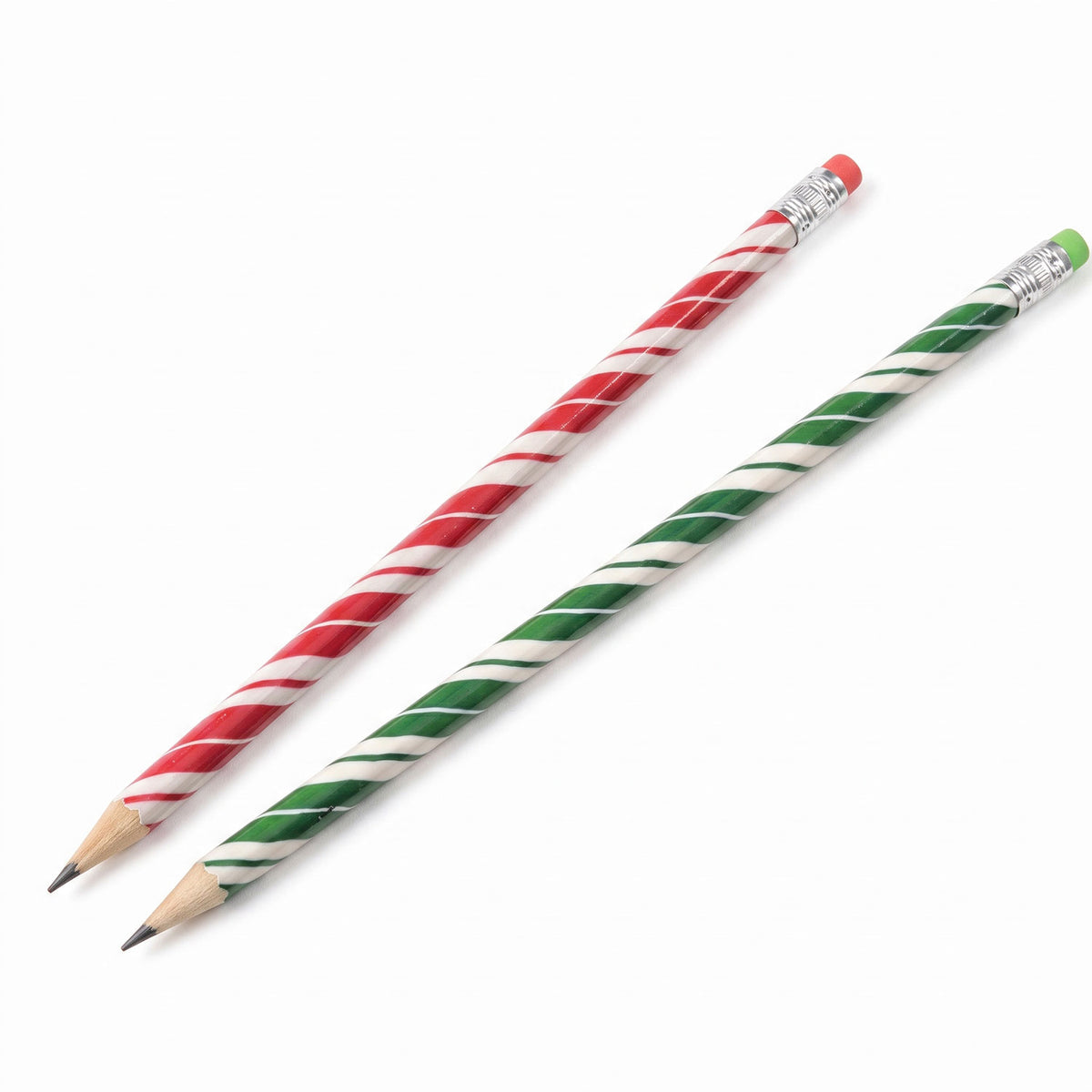 Candy Cane Stripe Pencils - 12 Count